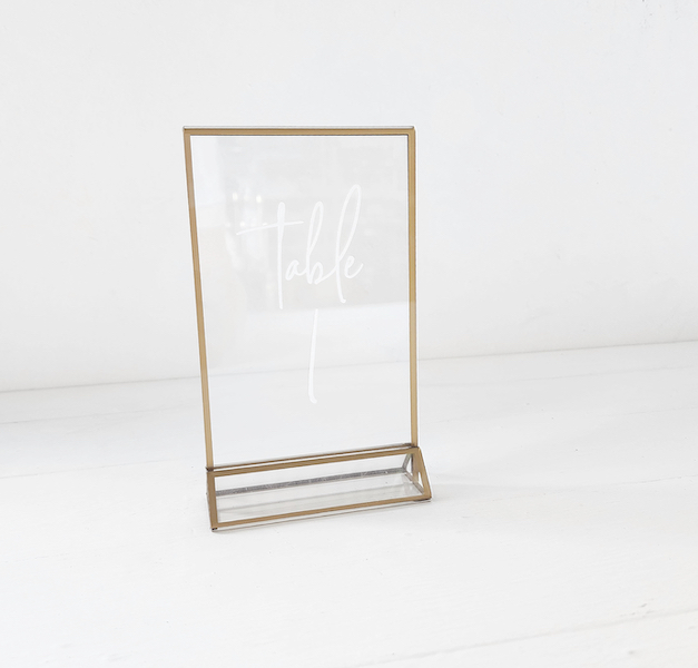 Gold Edge Frame Table Number  - <p style='text-align: center;'><b>HOT NEW ITEM</b><br>R 40</p>